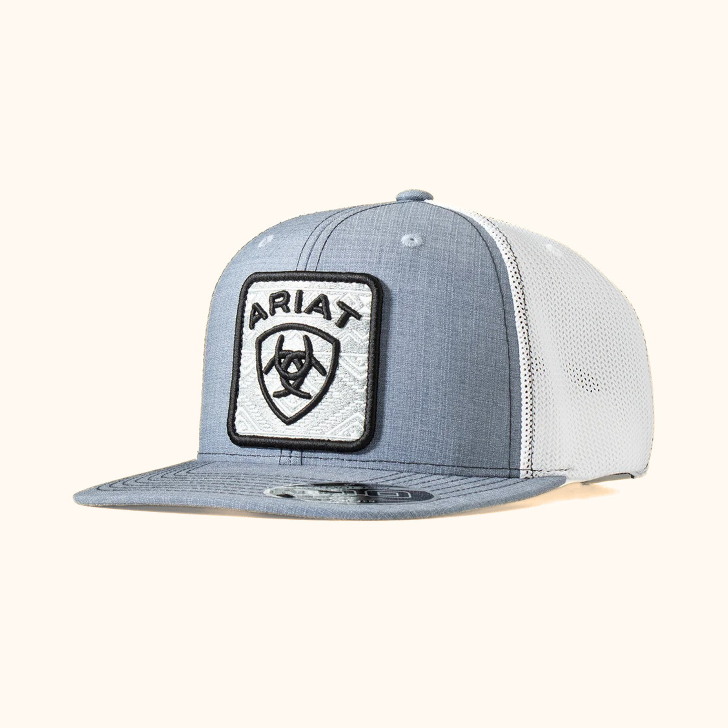 Ariat FlexFit 110 Aztec Patch Snapback Cap Denim front angled view