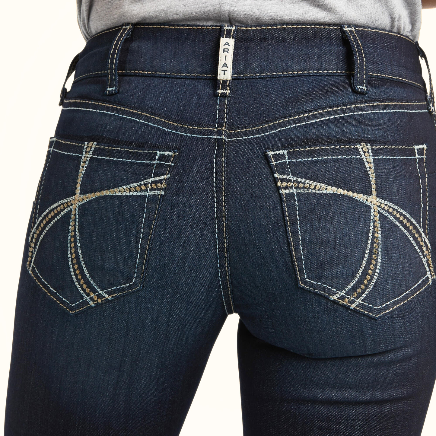 Ariat Women’s R.E.A.L. Perfect Rise Contessa Boot Cut Jeans Blue back pocket detail
