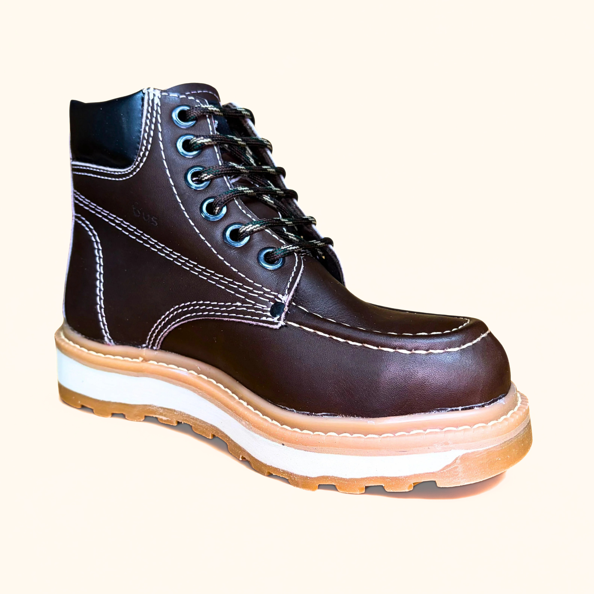Cerro 545 Café Cactus steel toe moc toe work boot angled profile