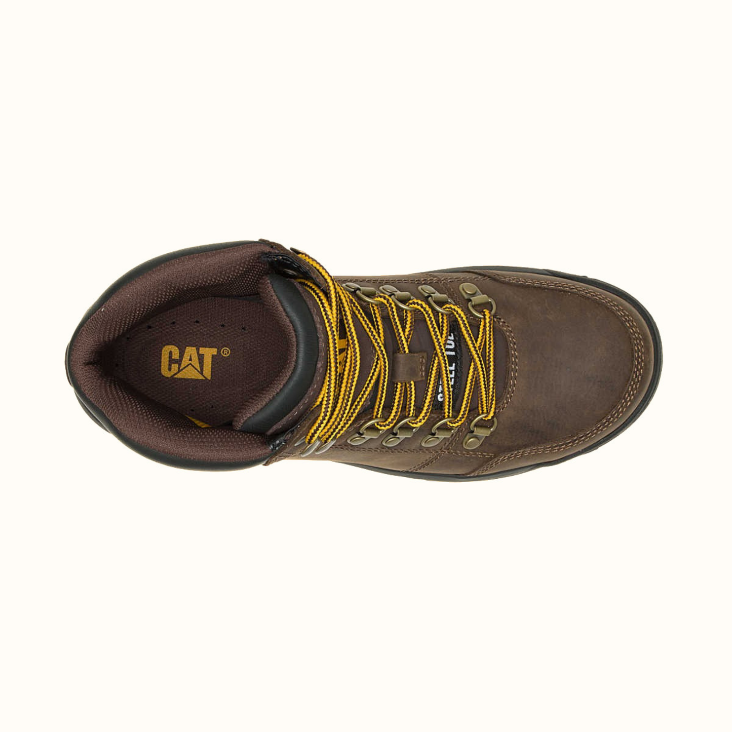 Top view of CAT Outline Steel Toe Work Boot