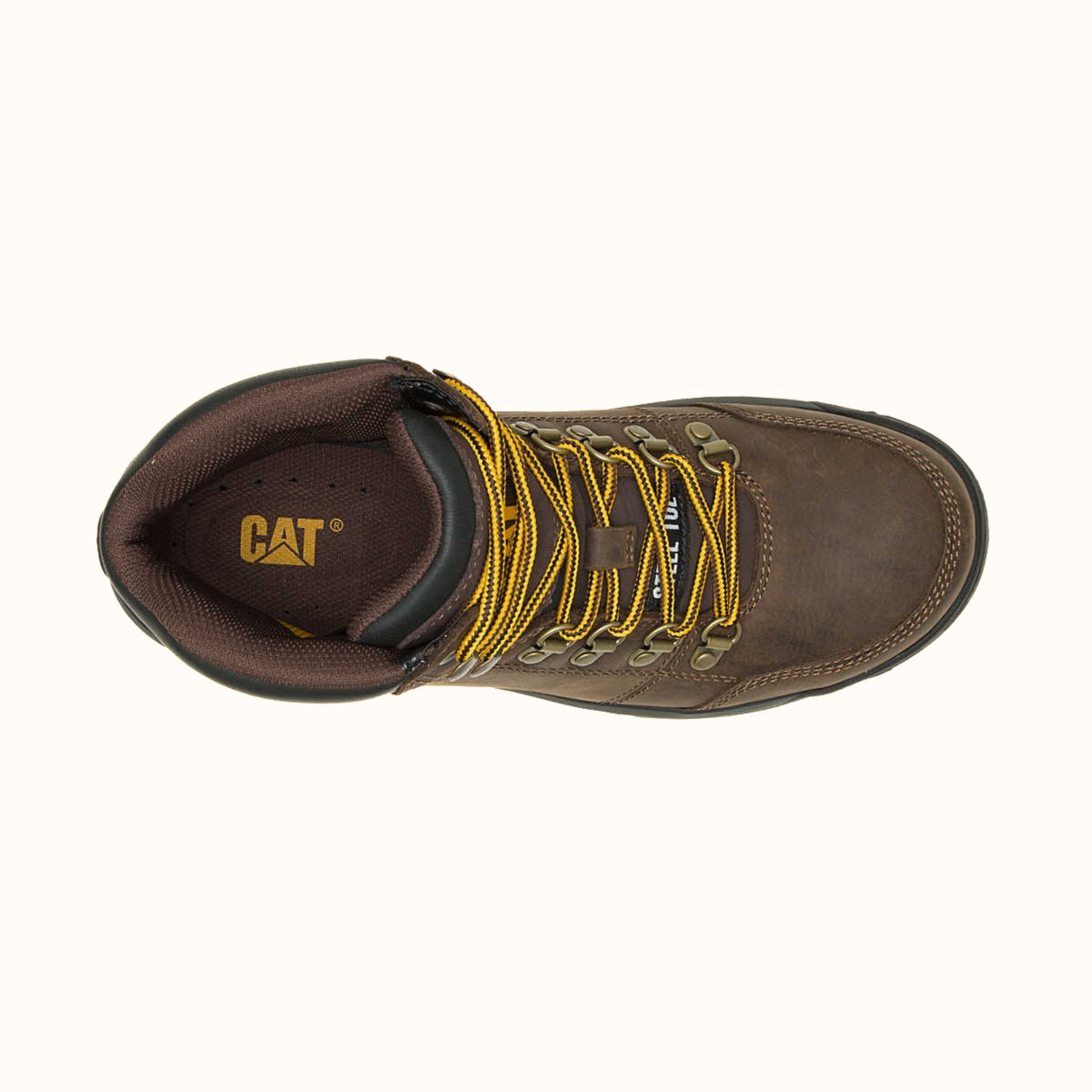 Top view of CAT Outline Steel Toe Work Boot