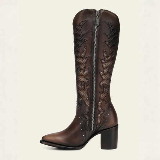Cuadra Women’s Brown Bovine Leather Western Boots side profile