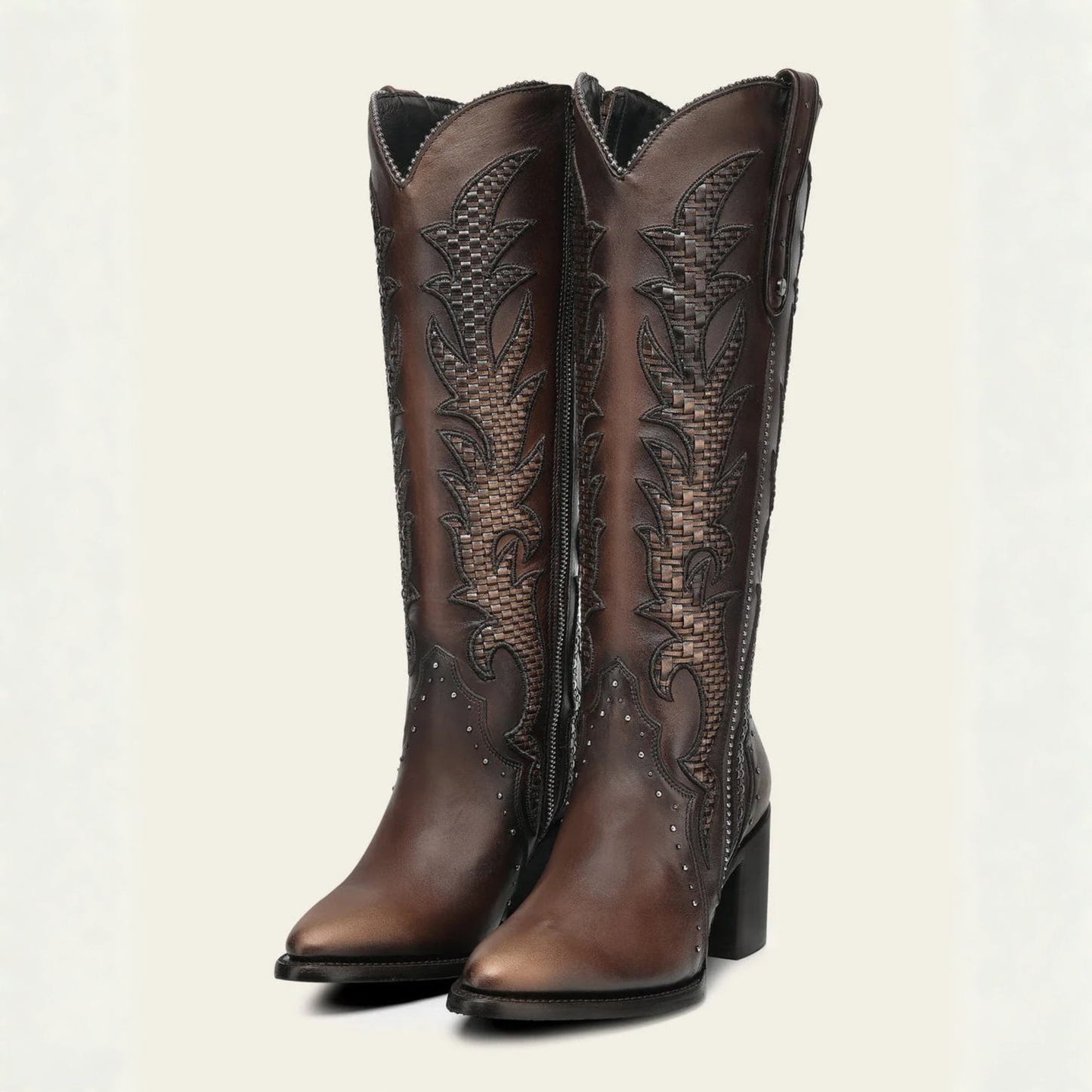 Cuadra Women’s Brown Bovine Leather Western Boots full pair view