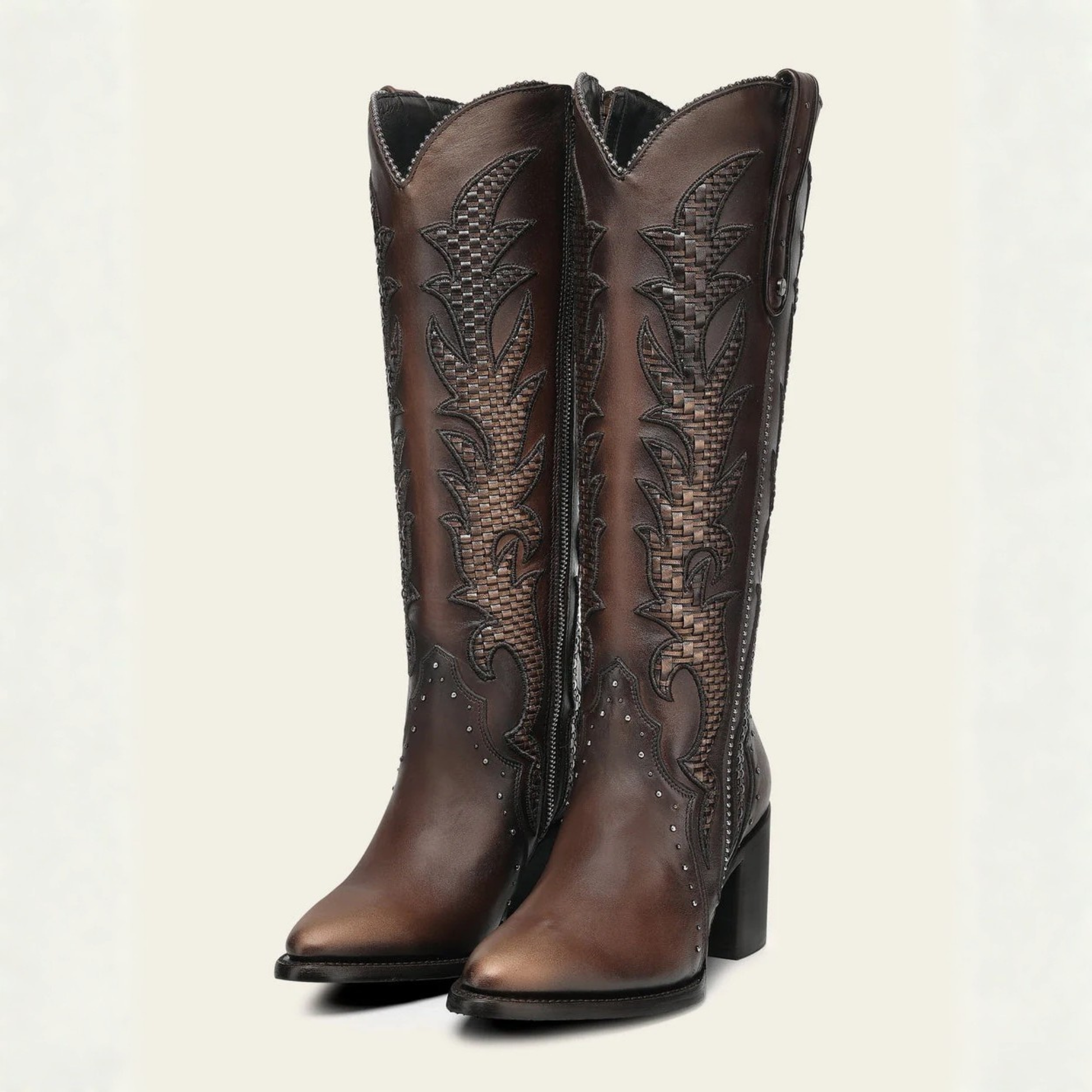 Cuadra Women’s Brown Bovine Leather Western Boots full pair view