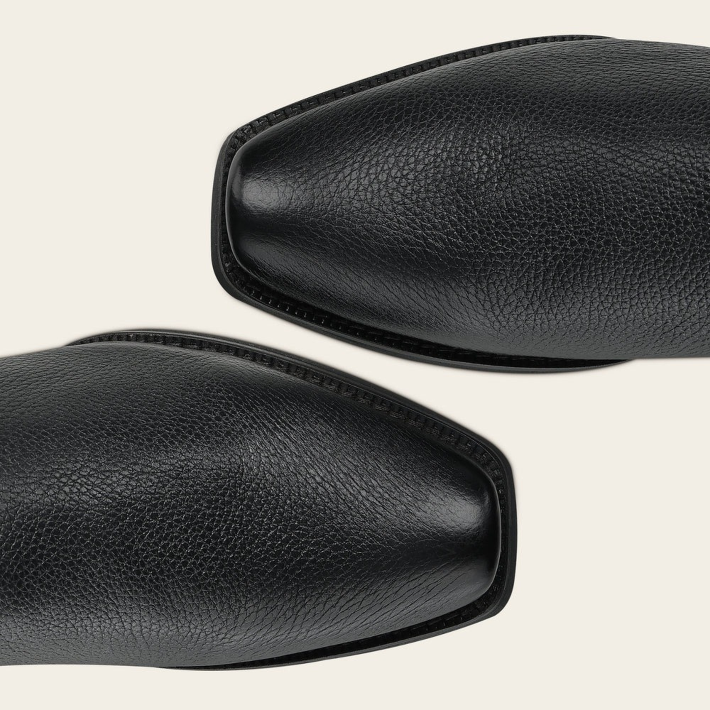 Cuadra Black Italian Deer Leather Urban Boots toe detail