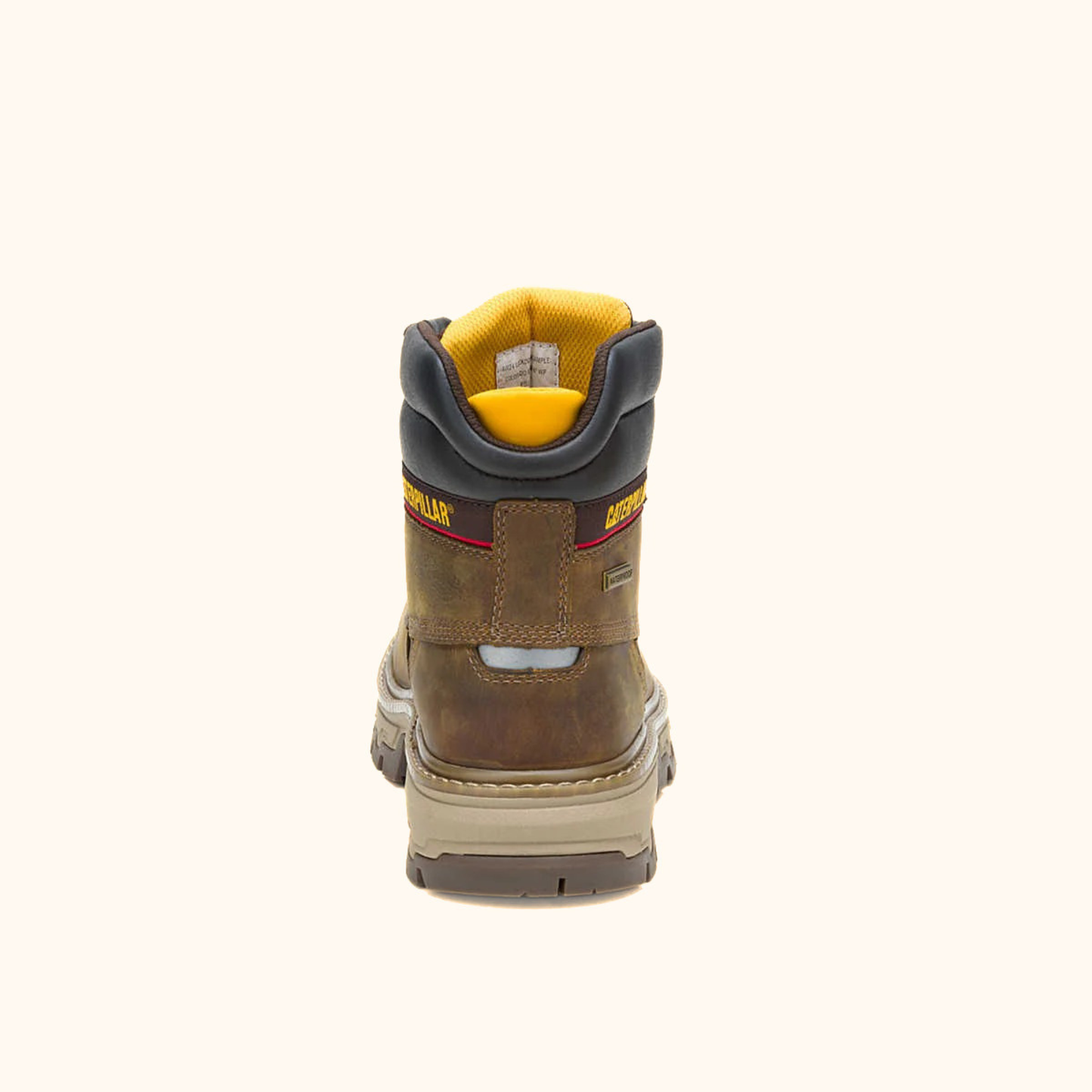 CAT Colorado Equip 6 inch Waterproof Work Boot back view with padded collar