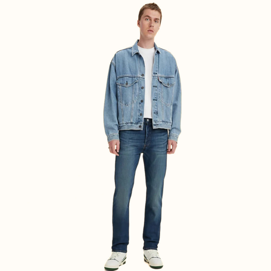 Levi’s 501 Original Fit Men’s Jeans front view on model in blue denim