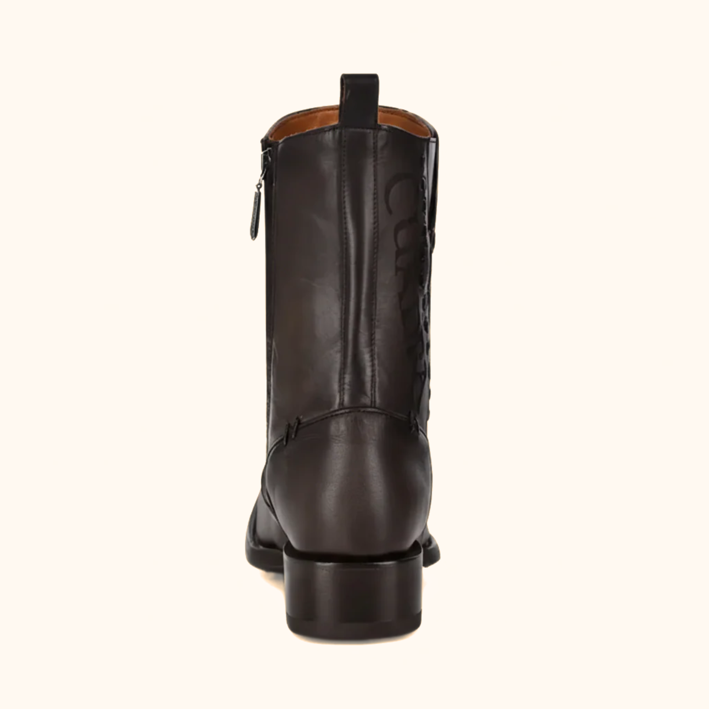 Rear view of Cuadra Maple Deer Laser & Woven Round Boot
