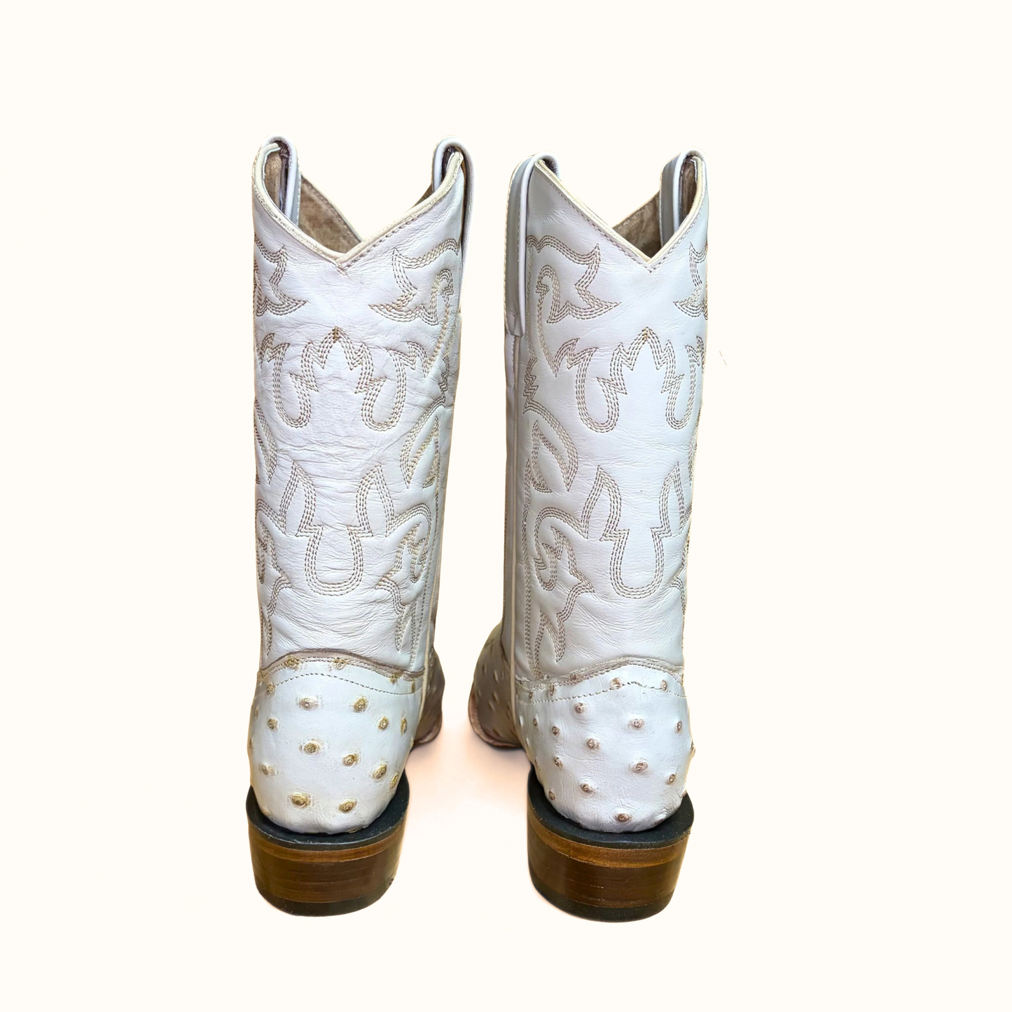Arius Ostrich Print Texas Western Boot rear view
