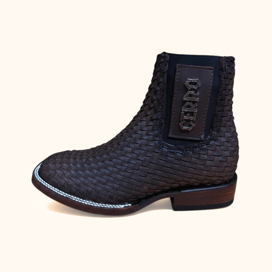 Cerro Petatillo Cafe Square Toe Botin side profile