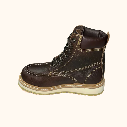 Cerro Total Terreno Work Boot side view in brown leather with light outsole
