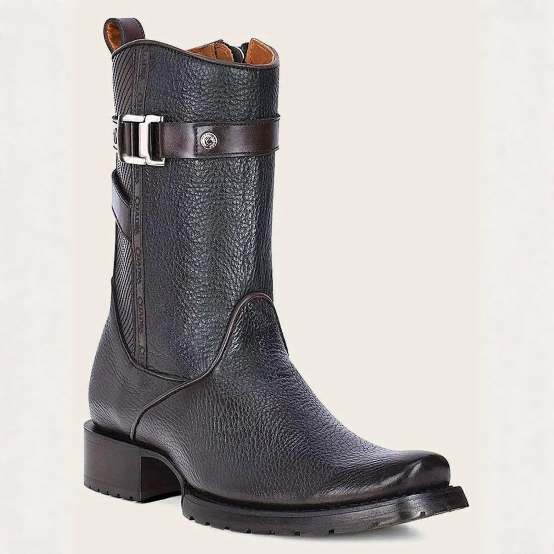 Front angled view of Cuadra Men’s Casual Leather Boot in black