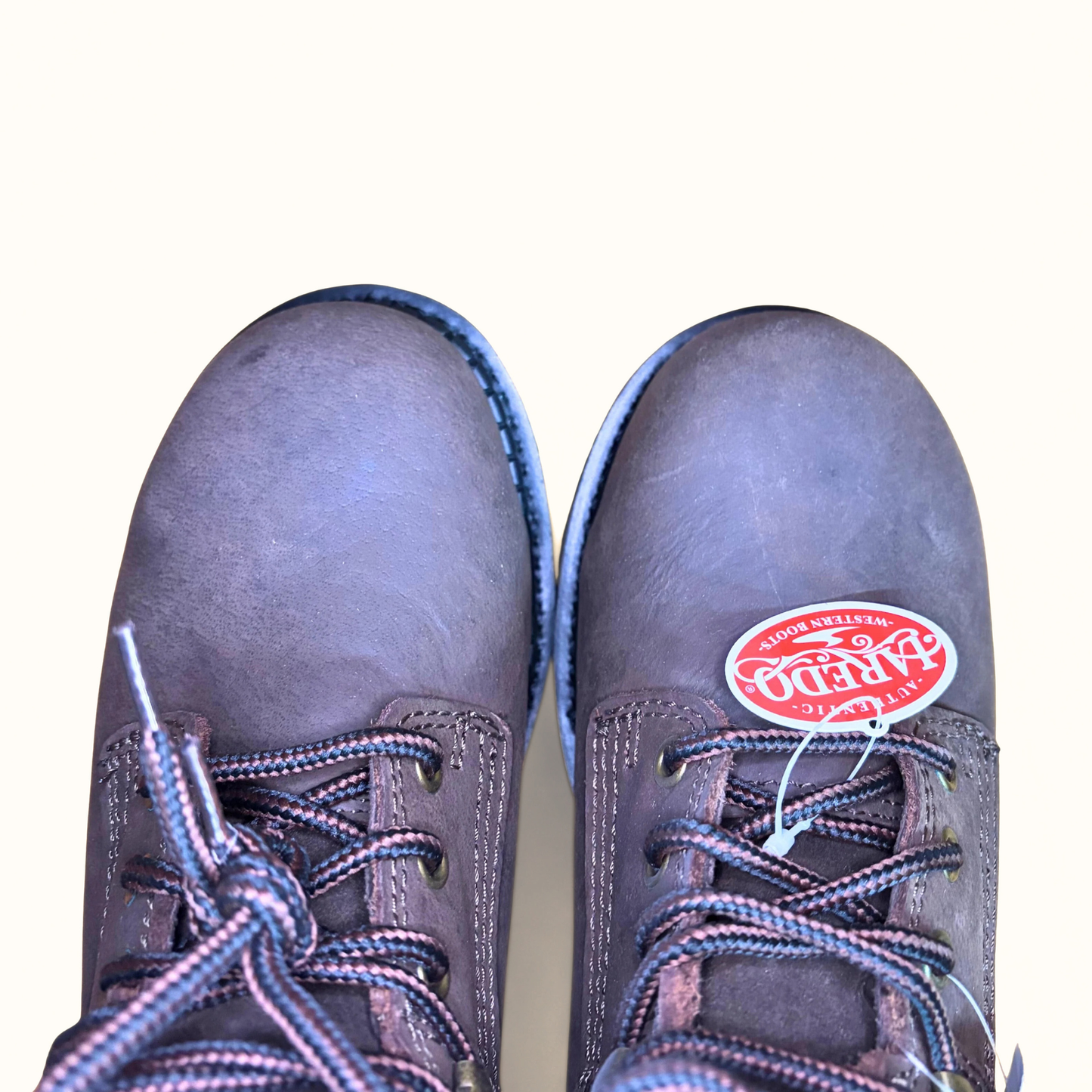 Laredo Hub & Tack Steel Toe Boot front view showing laces