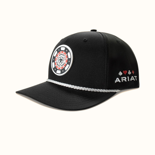 Ariat Poker Chip Snapback Cap Black front view