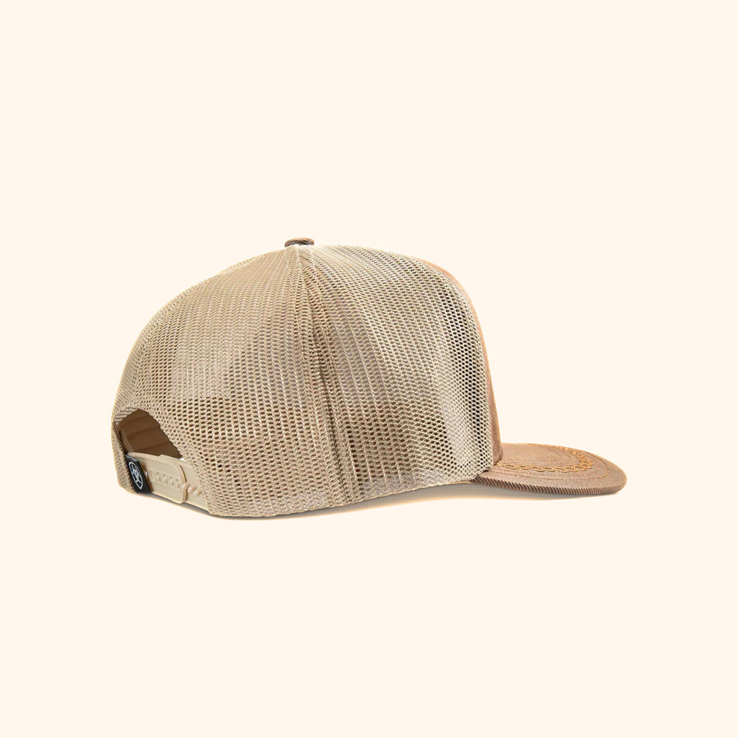 Ariat Faux Leather Patch Snapback Cap Brown back side view