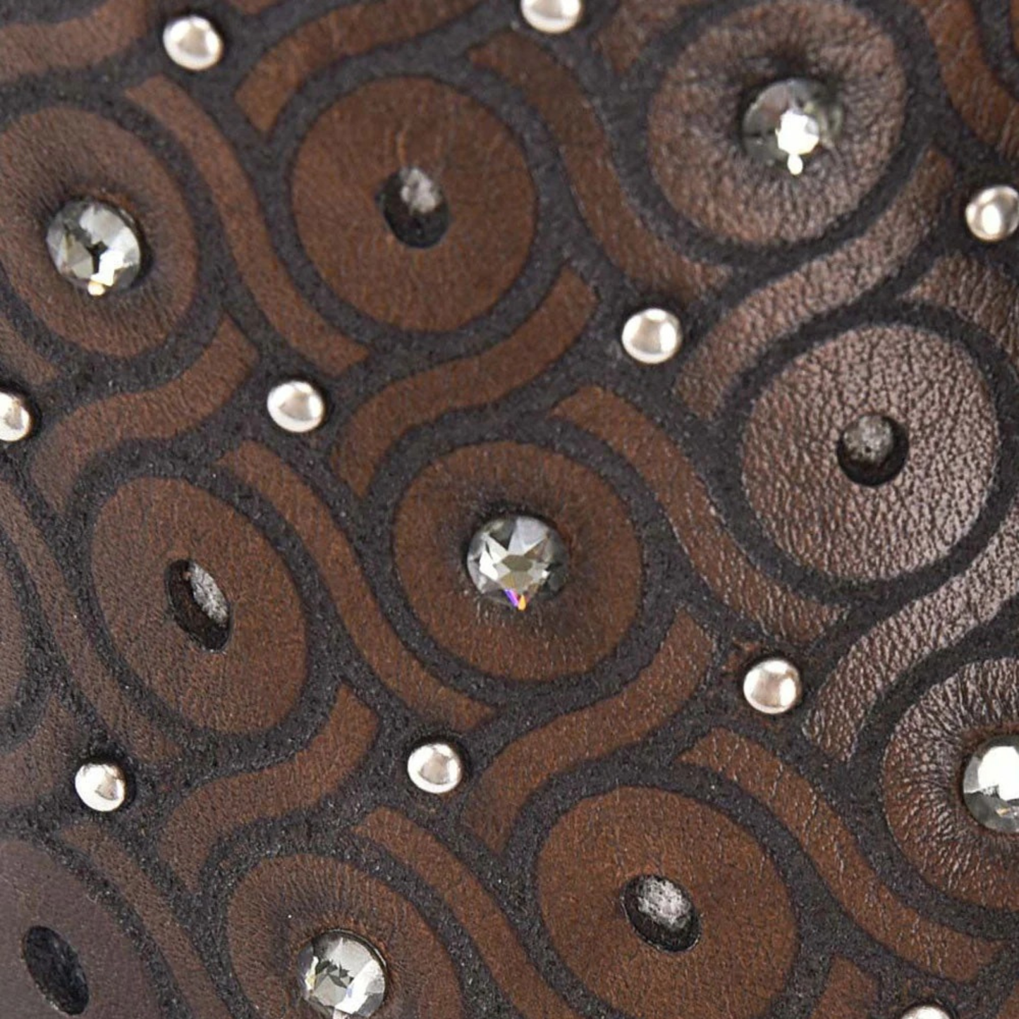 Tall Dark Brown Boot With Crystals
