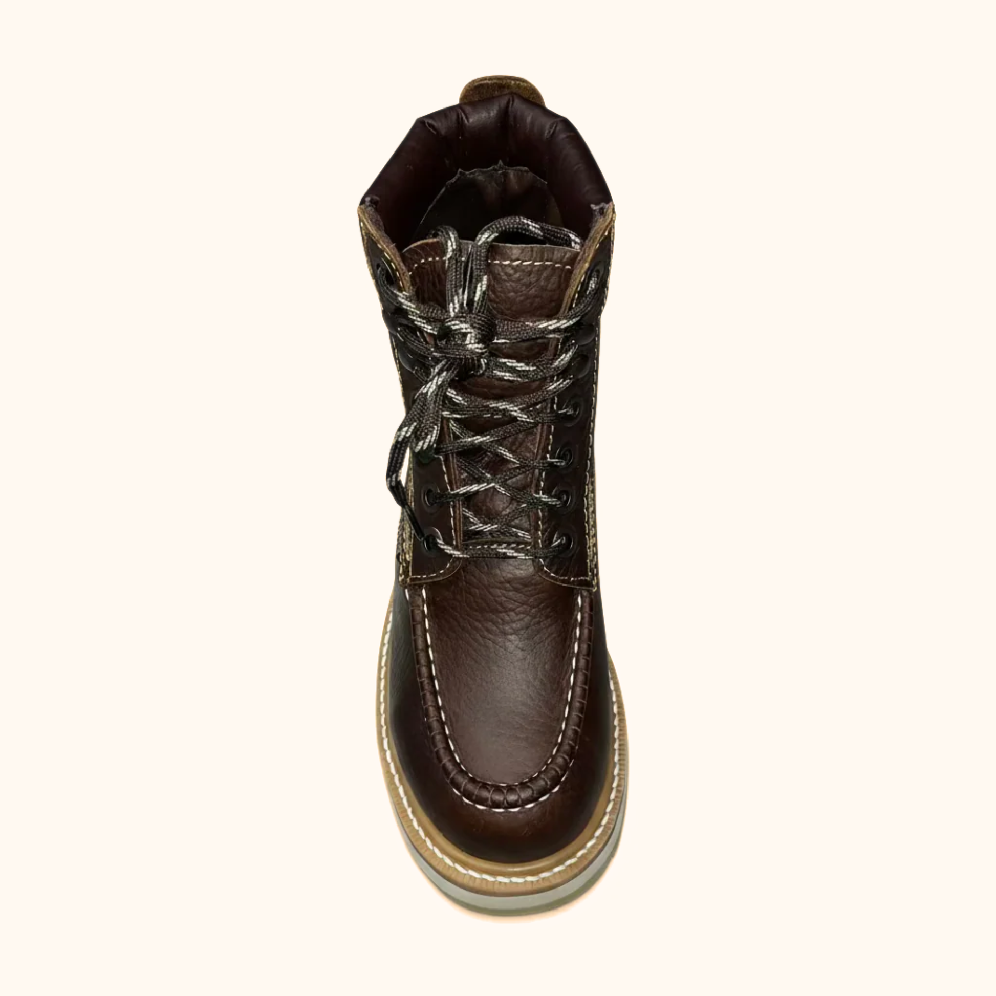 Top view of Cerro Total Terreno Work Boot showing interior opening and laces
