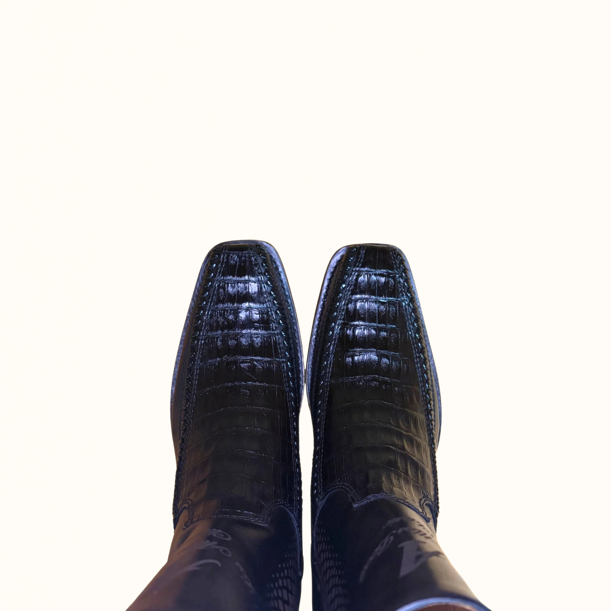 Los Altos Caiman Belly 7X Toe Low Shaft Boot front pair toe view
