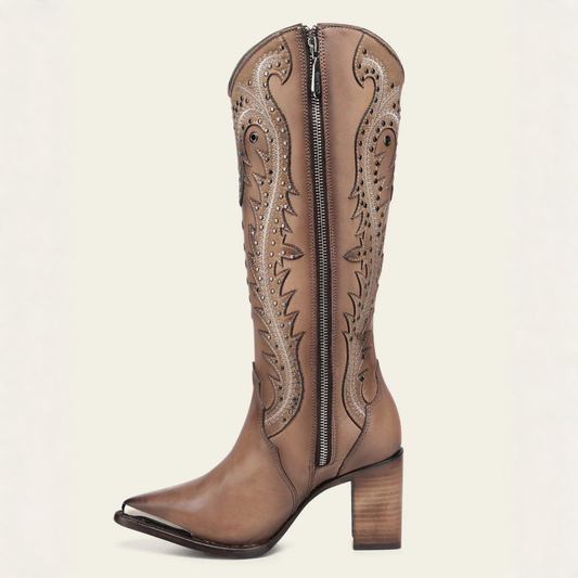 Cuadra Tall Western Style Brown Boot side profile view