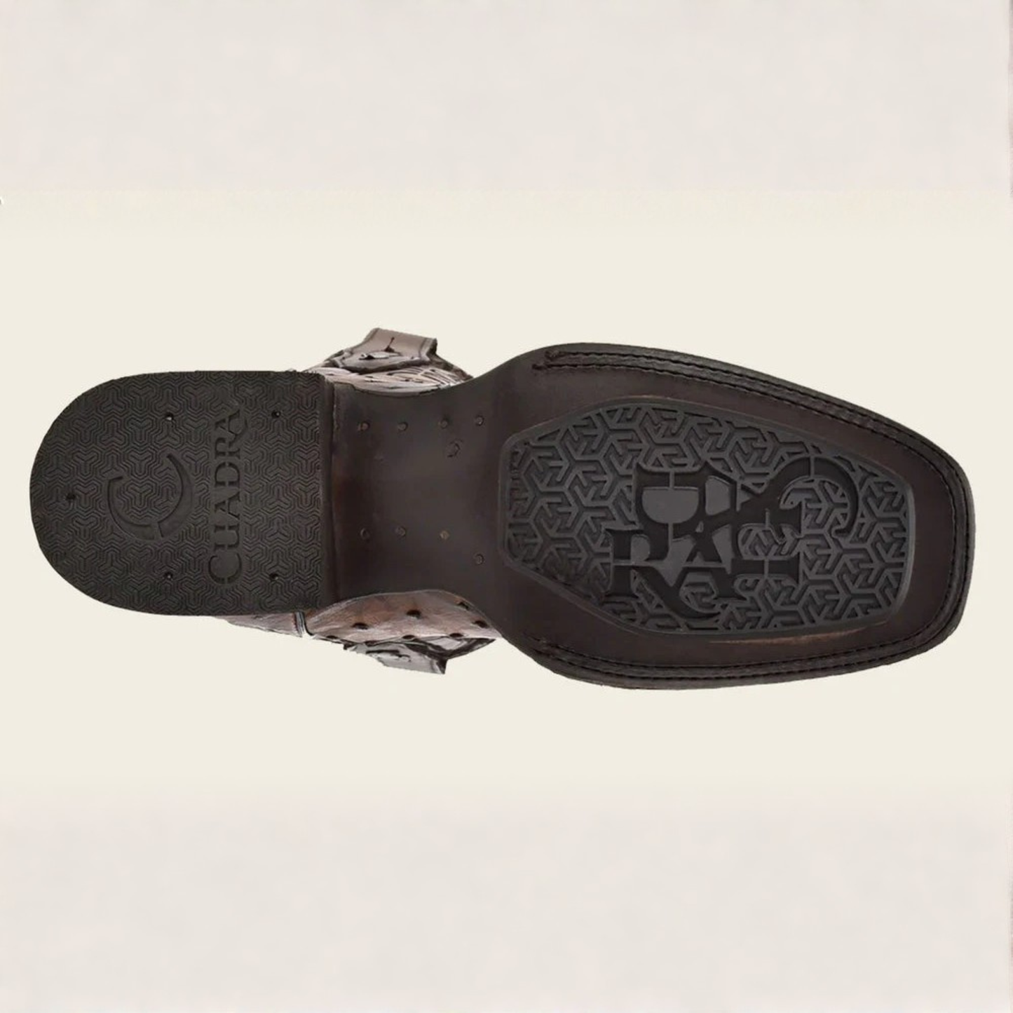 Cuadra Engraved Honey Ostrich Western Boot outsole view