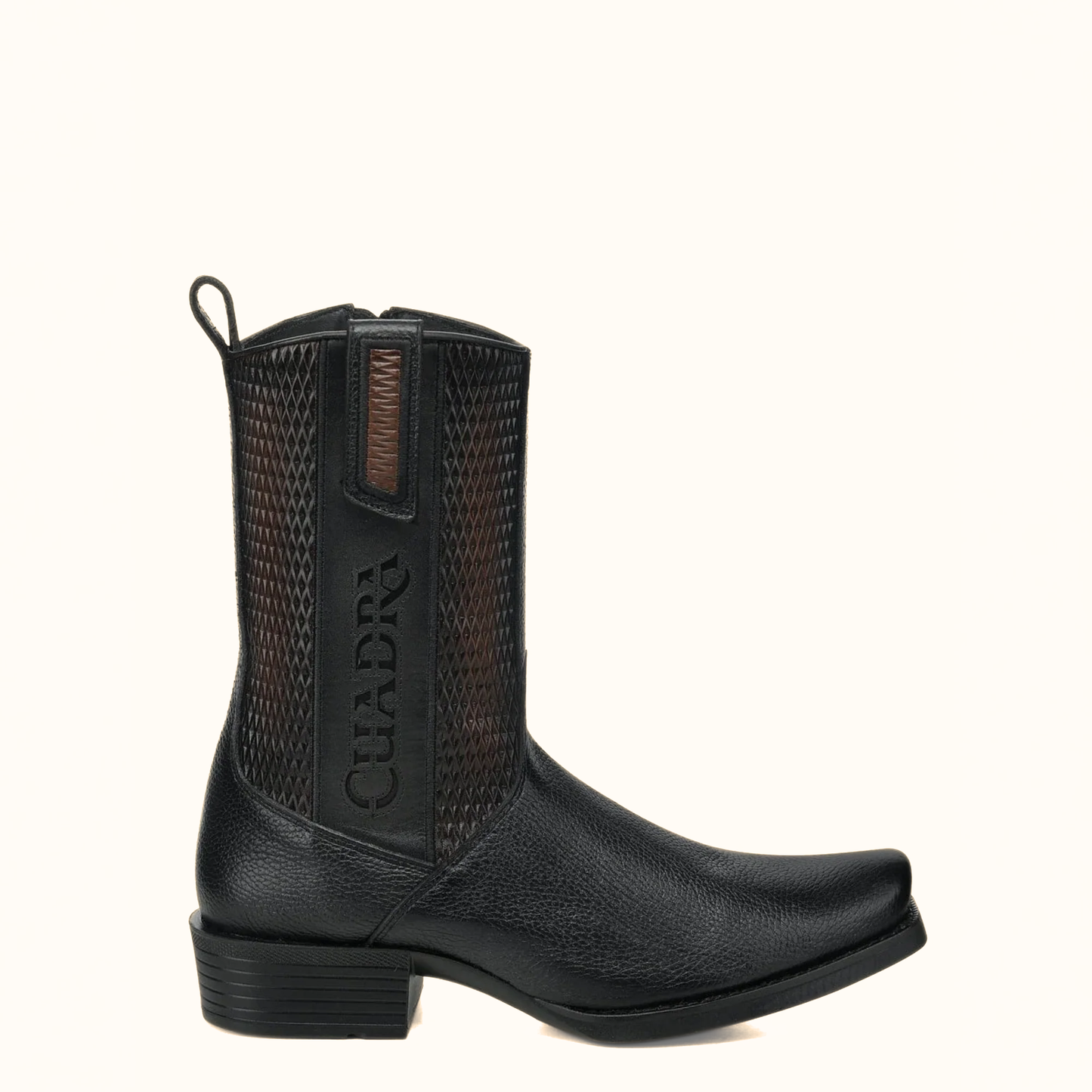 Cuadra Black Italian Deer Leather Urban Boots side profile