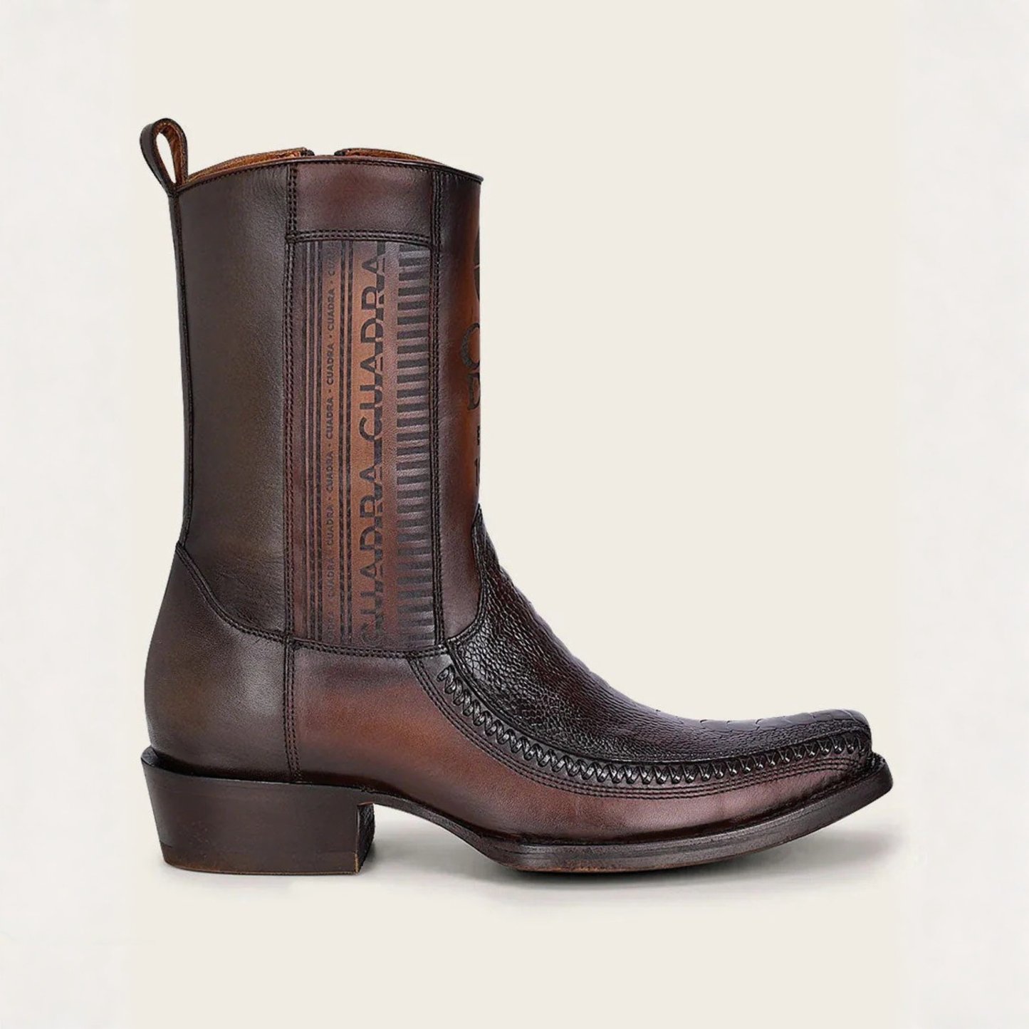 Cuadra Urban Ostrich Leg Western Boot side view