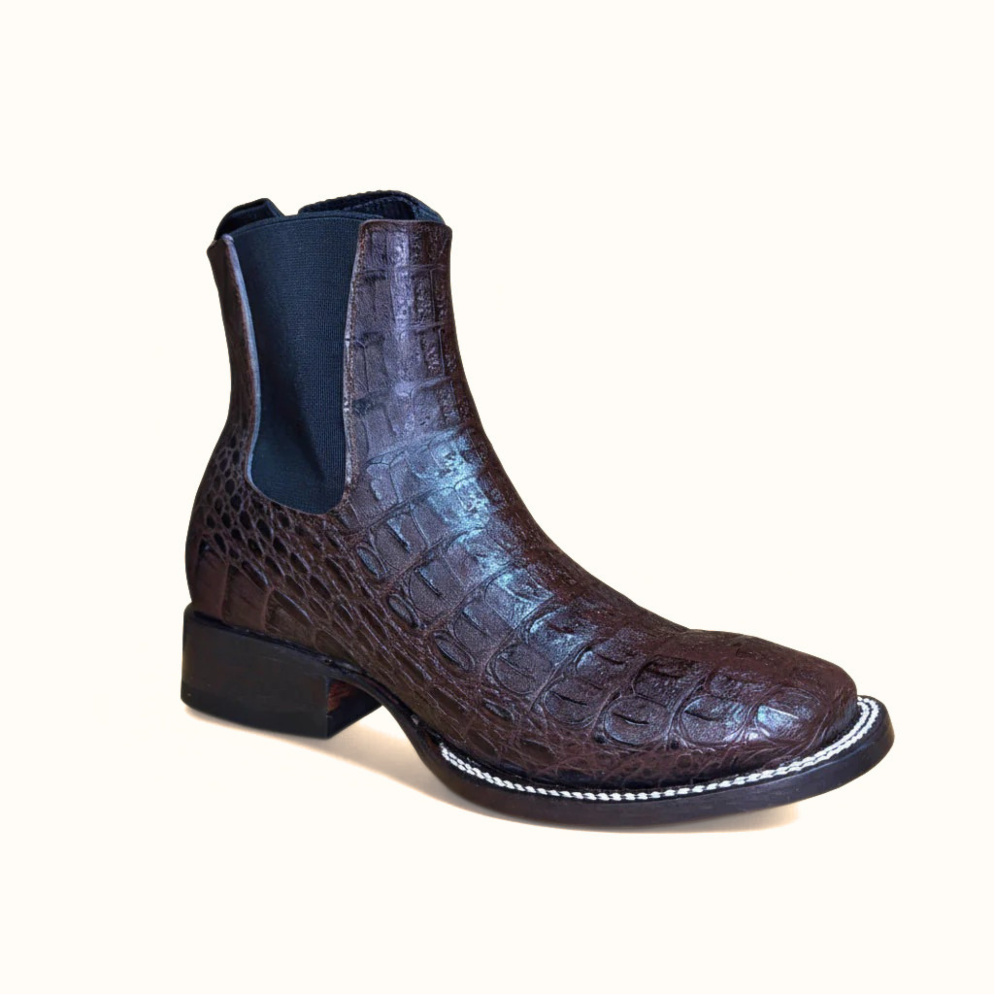 Cerro Crocodile Square Toe Western Boot angled view