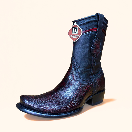 King Exotic Ostrich Leg Dubai Short Boot front angle