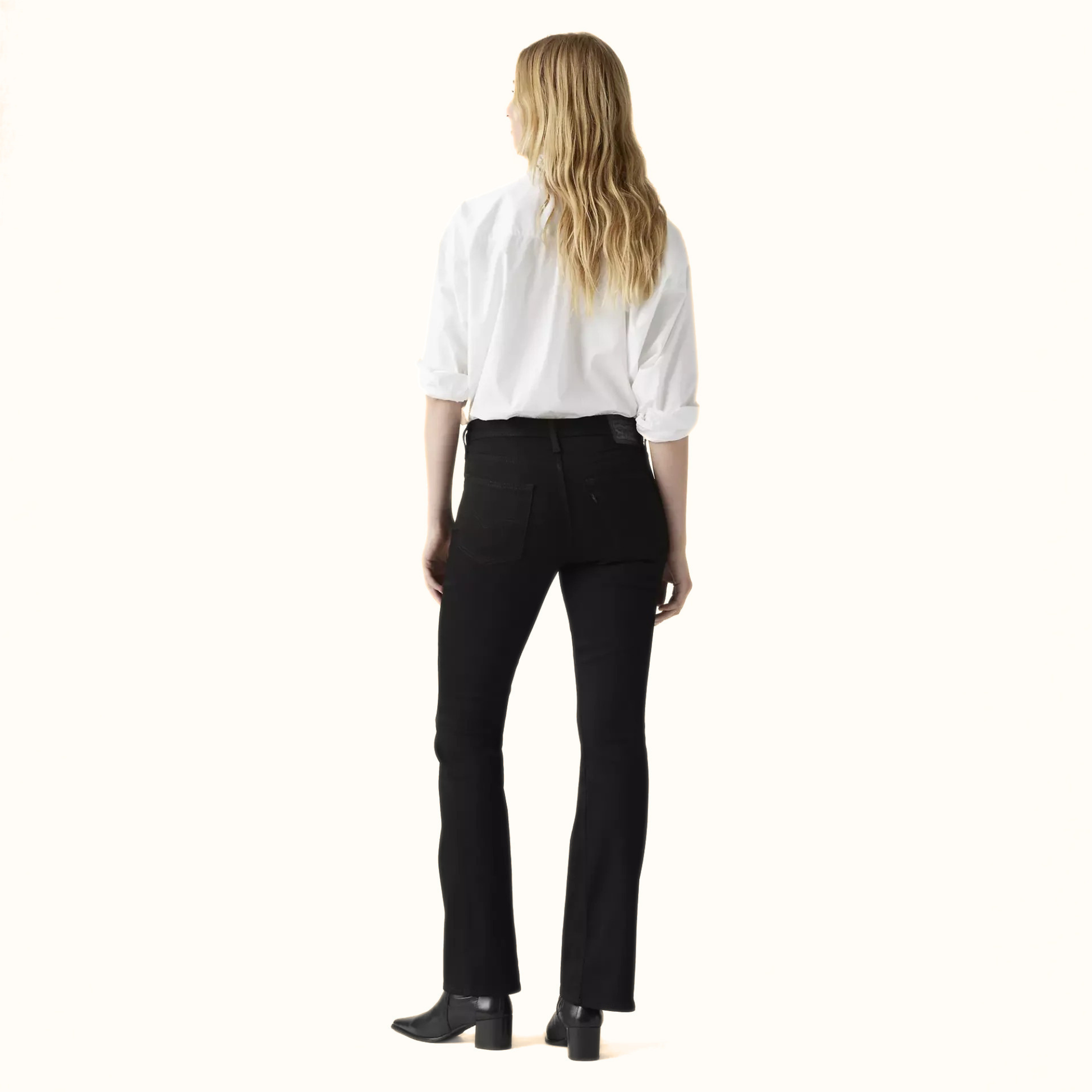 Back view of Levi’s 725 High Rise Bootcut Jeans on model