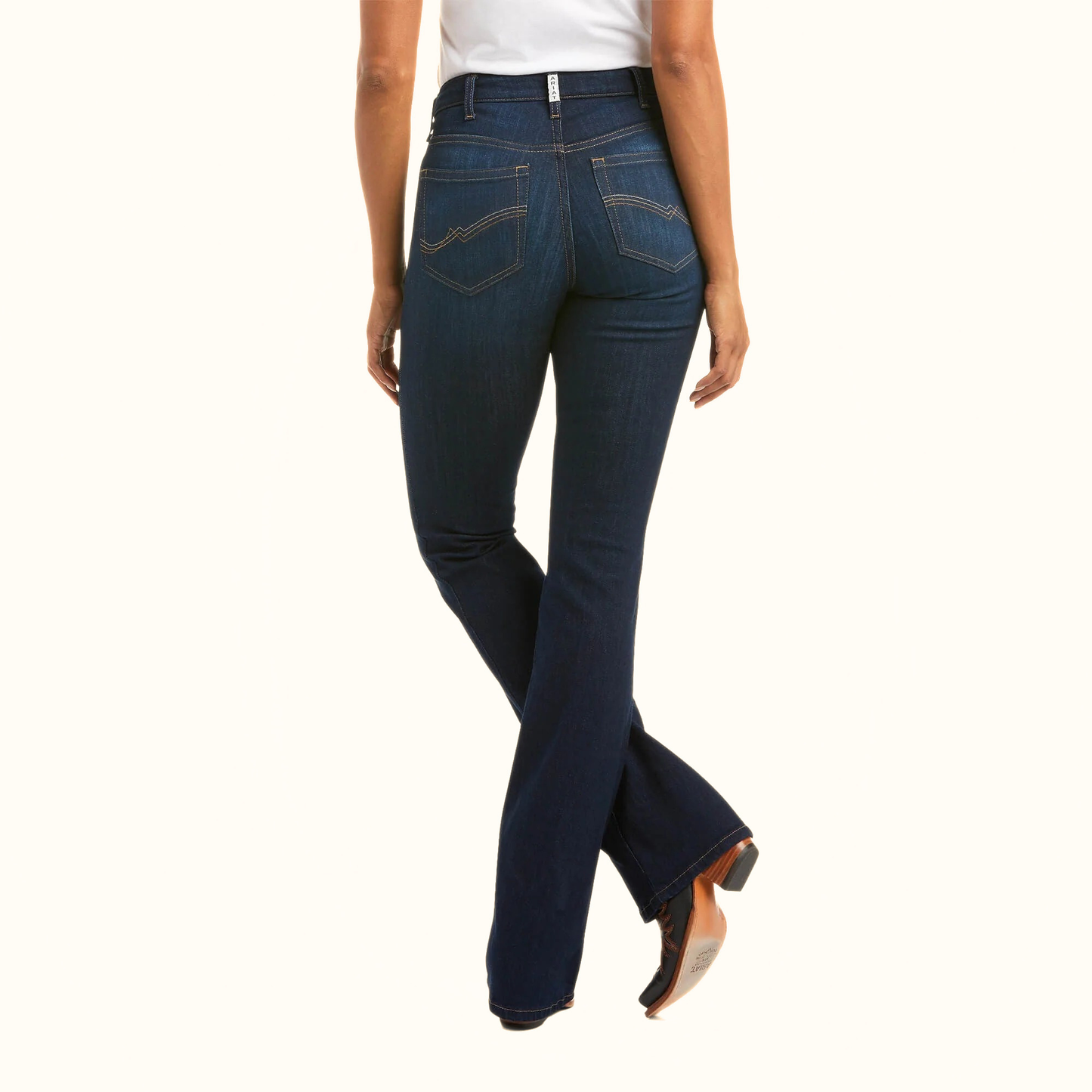 Ariat R.E.A.L. High Rise Ballary Boot Cut Jean rear view on model