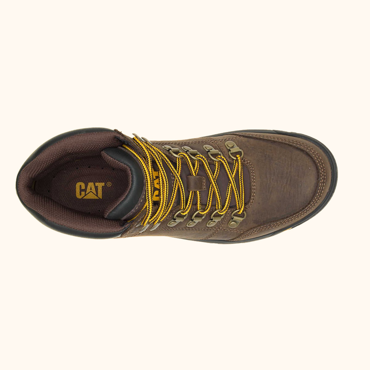 CAT Outline Work Boot top view showing opening and interior