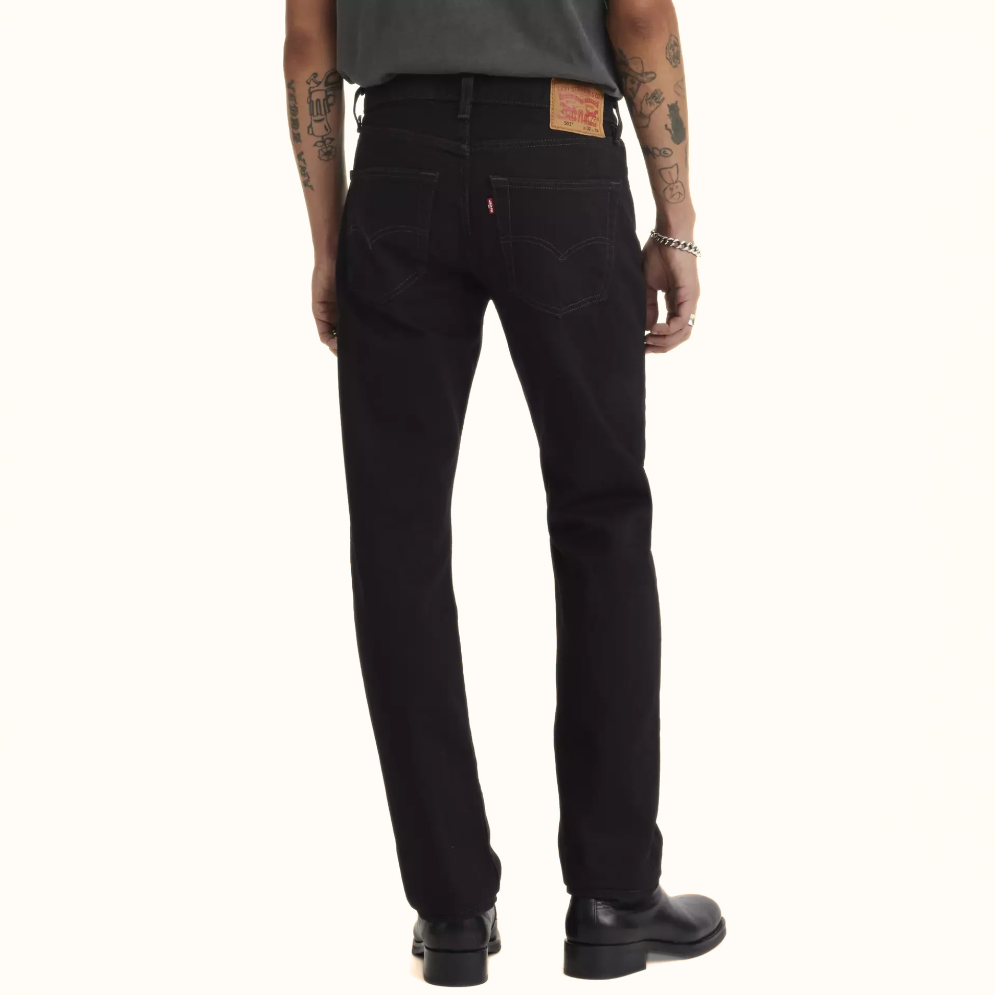 Levi’s 501 Original Fit Jean back view on model in black denim