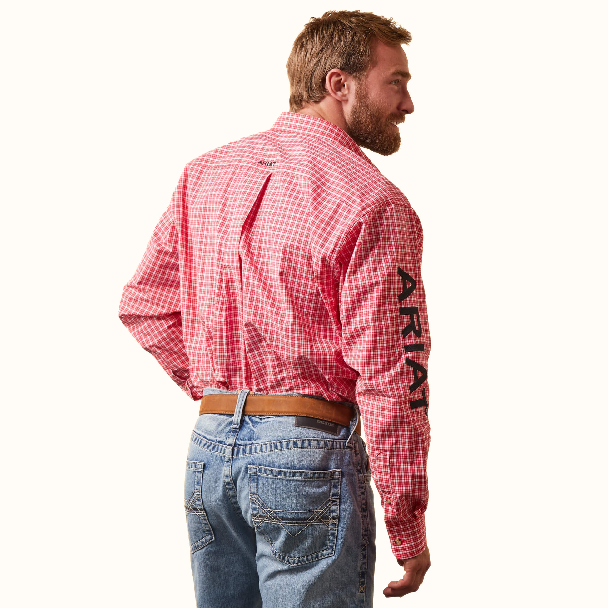 Ariat Pro Series Team Saul Classic Fit men’s red shirt back view