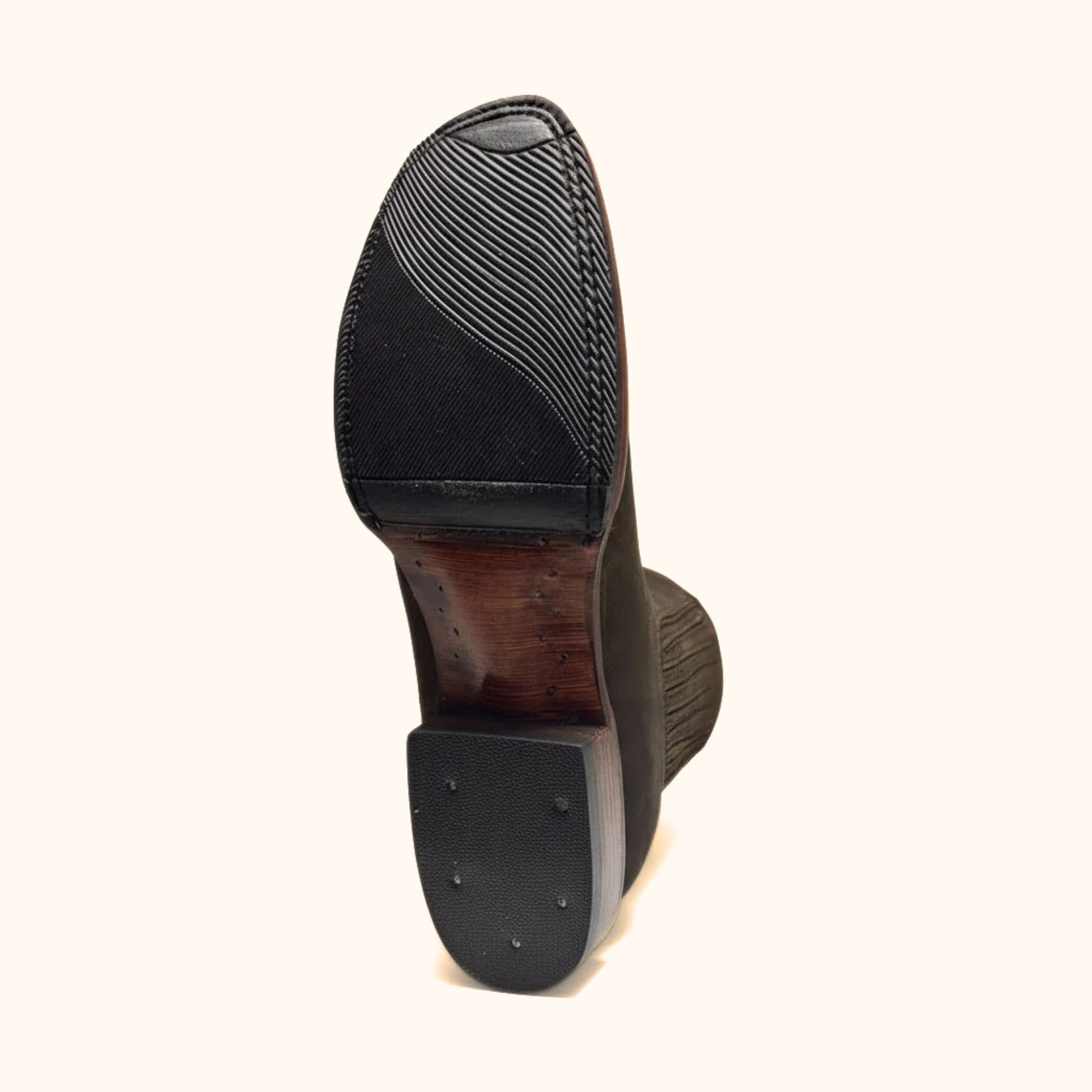Cerro 1710 Nubuck Cafe Square Toe Botin outsole view