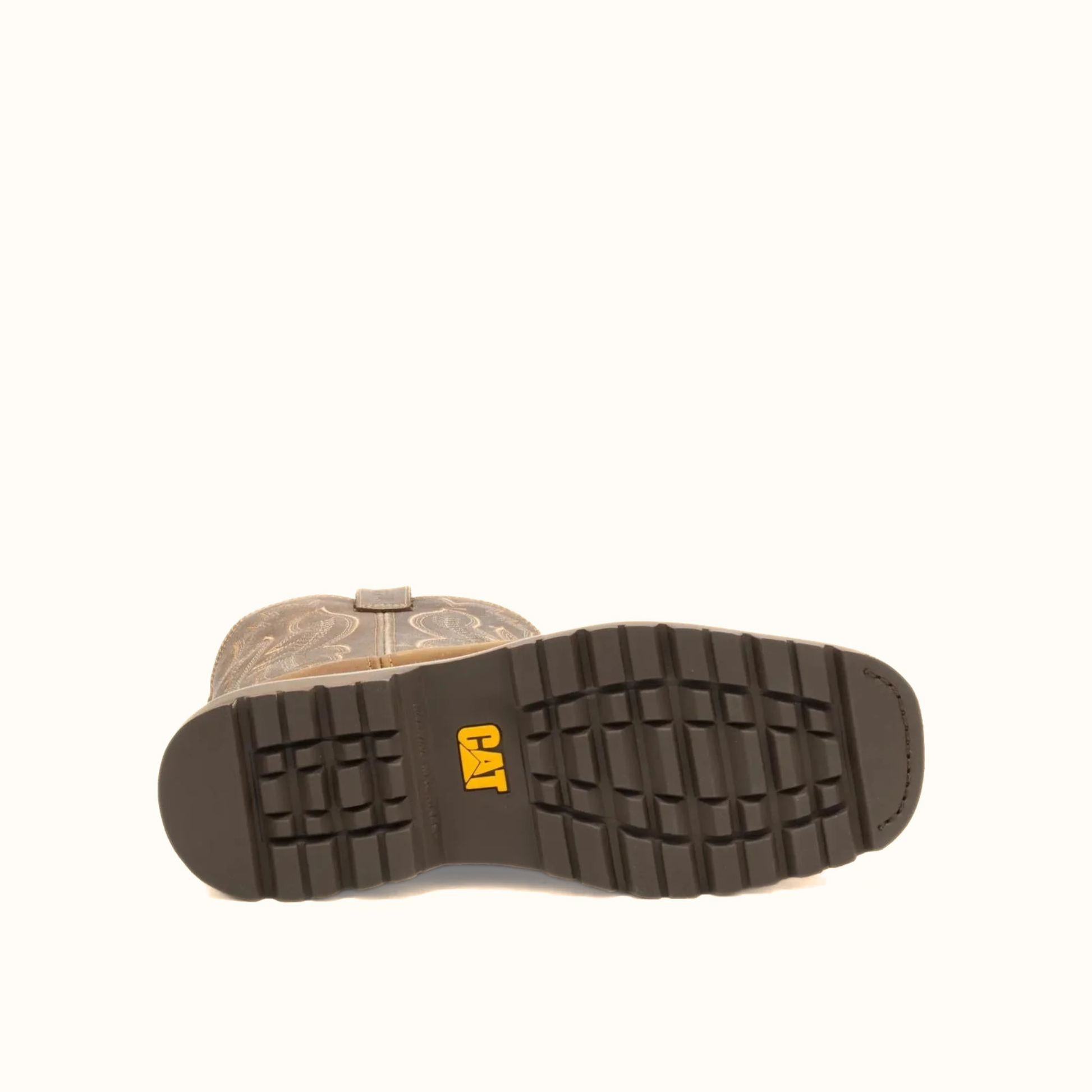 CAT Colorado Frontier Steel Toe Boot outsole view showing tread pattern