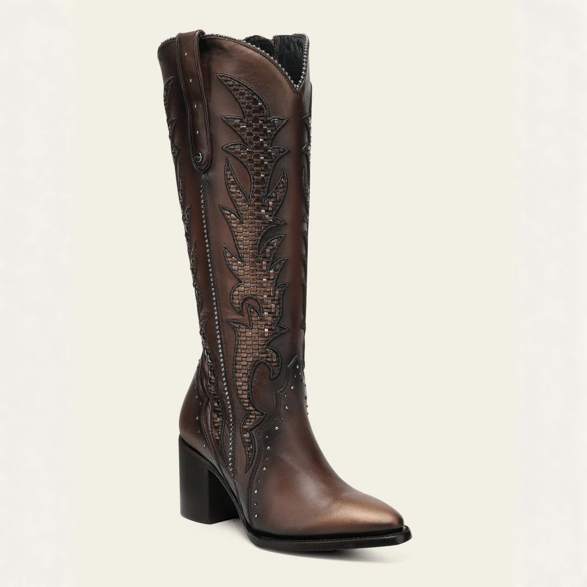 Cuadra Women’s Brown Bovine Leather Western Boots angled front view