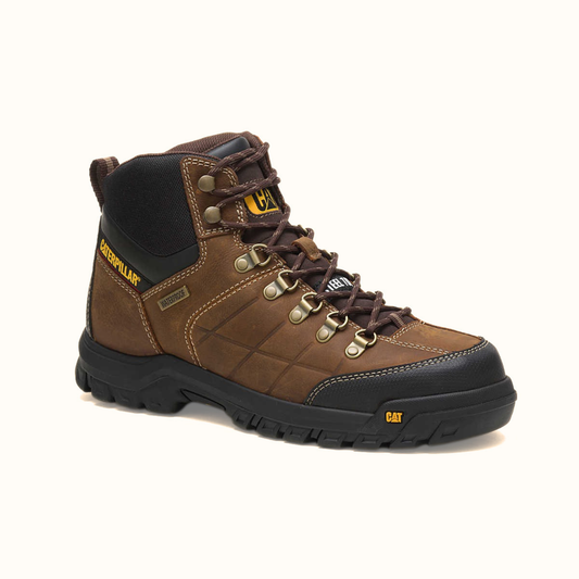 CAT Threshold Waterproof Steel Toe Work Boot angled view