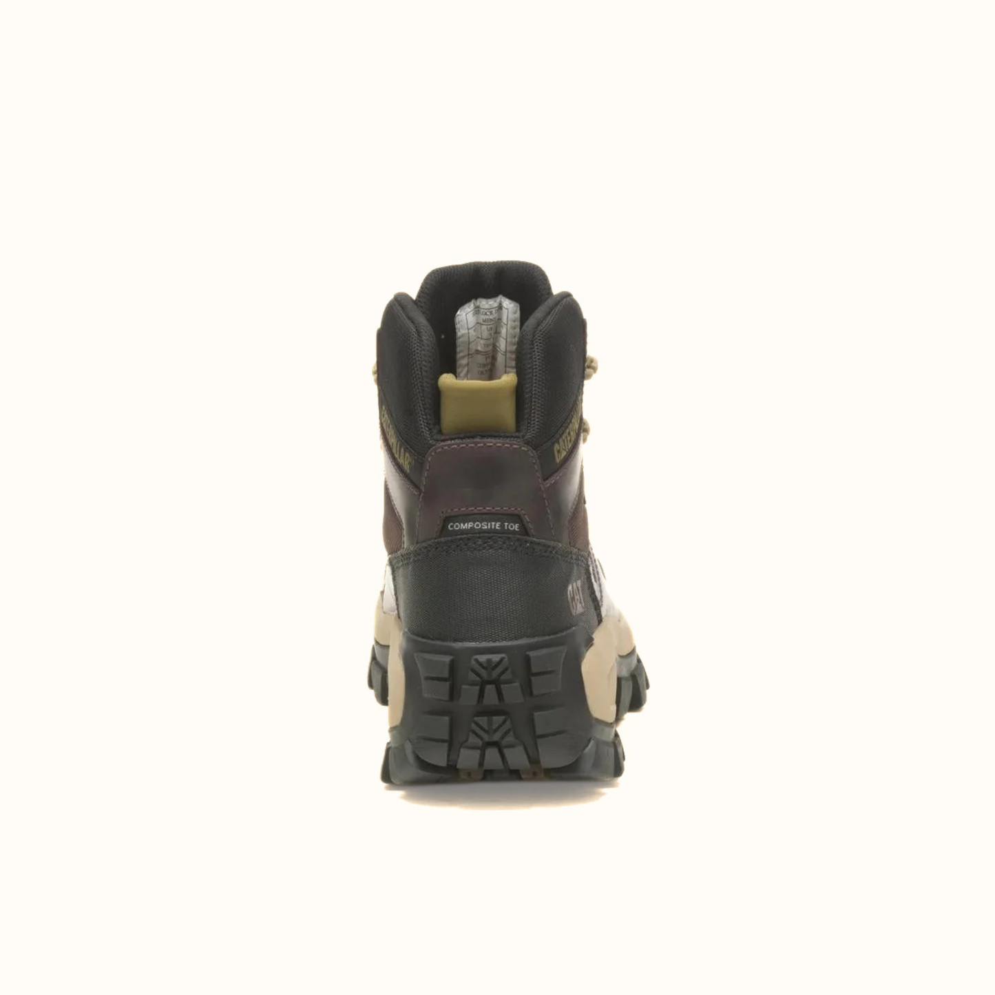 Rear view of CAT Invader Comp Toe Waterproof Hiker Work Boot