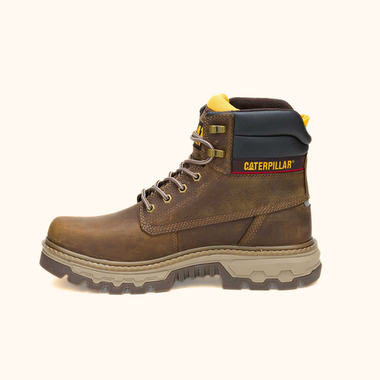 CAT Colorado Equip 6 inch Waterproof Work Boot opposite side view in brown leather