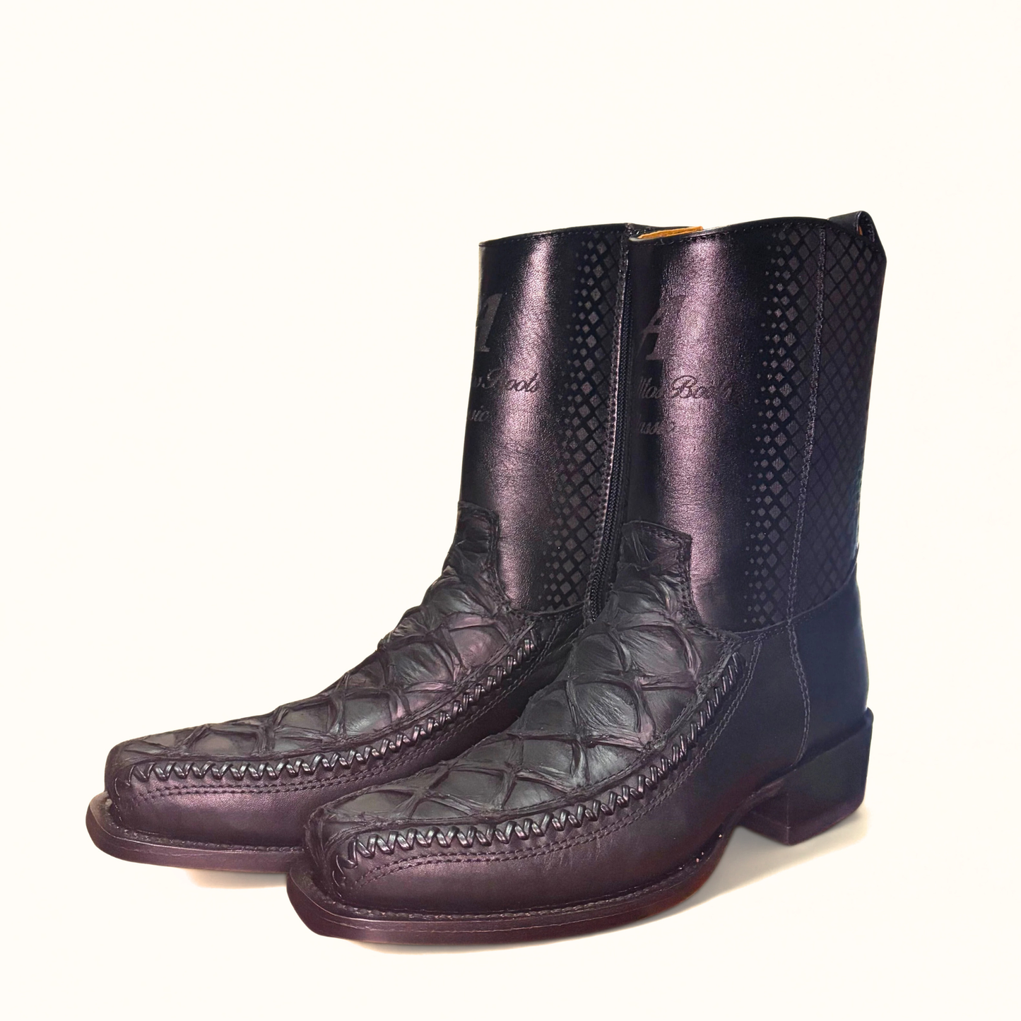 Los Altos Inverted Pirarucu 7X Toe Low Shaft Boot pair view