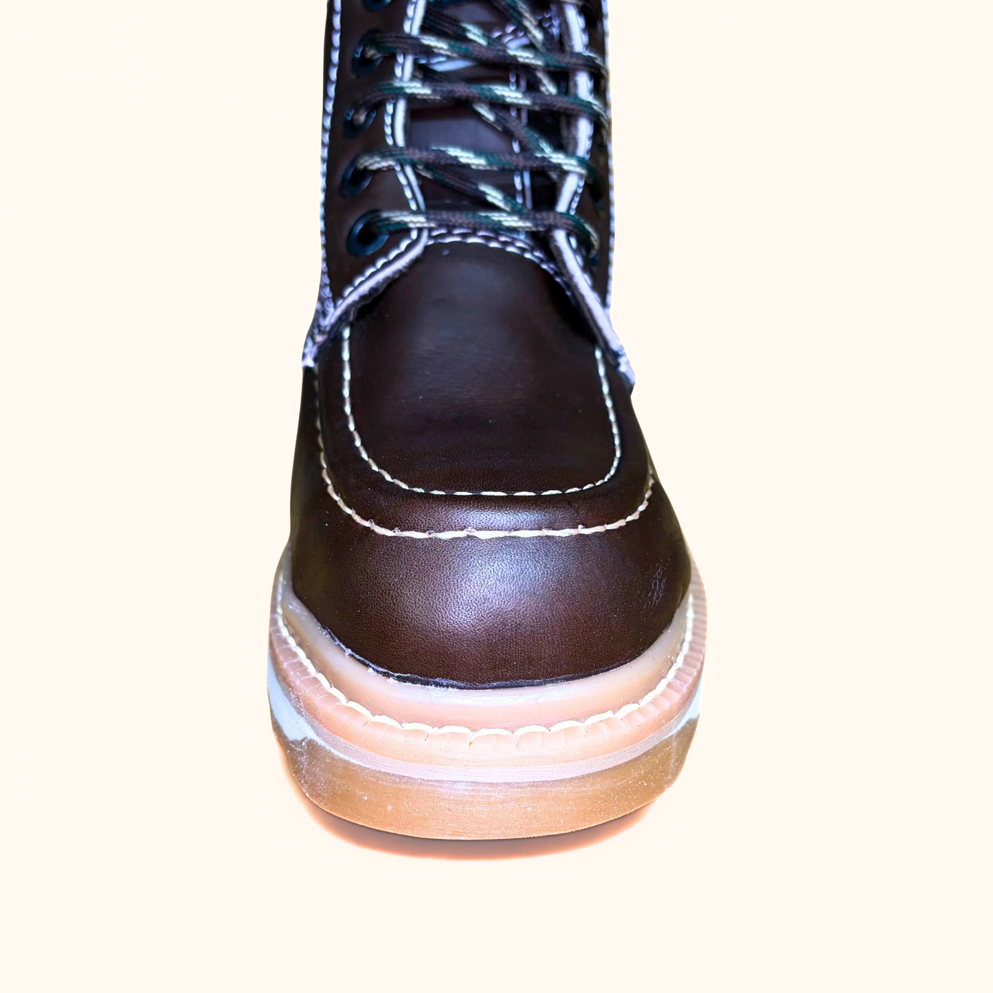 Cerro 545 Café Cactus work boot front view showing steel toe