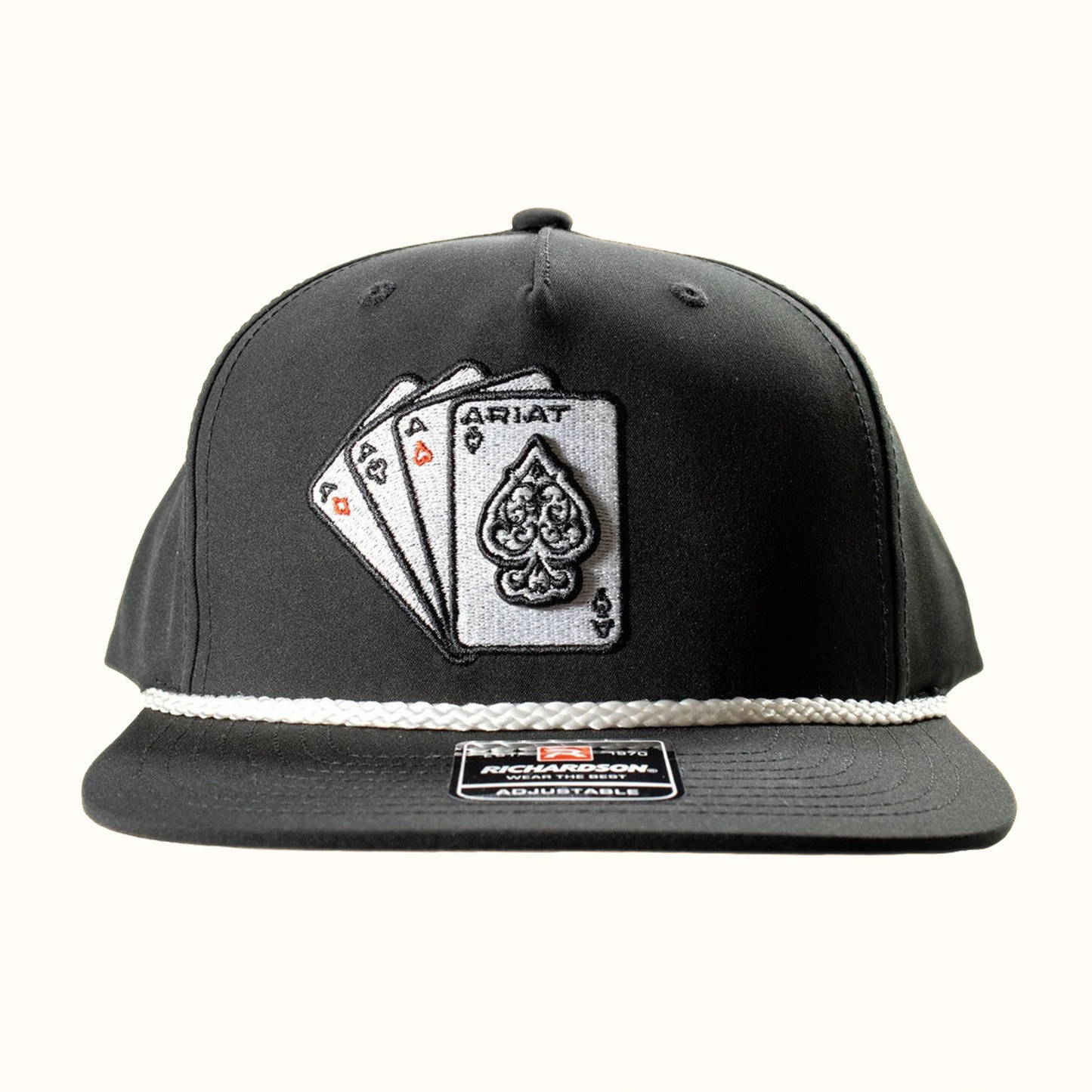 Ariat Ace Cards Snapback Cap Black front view