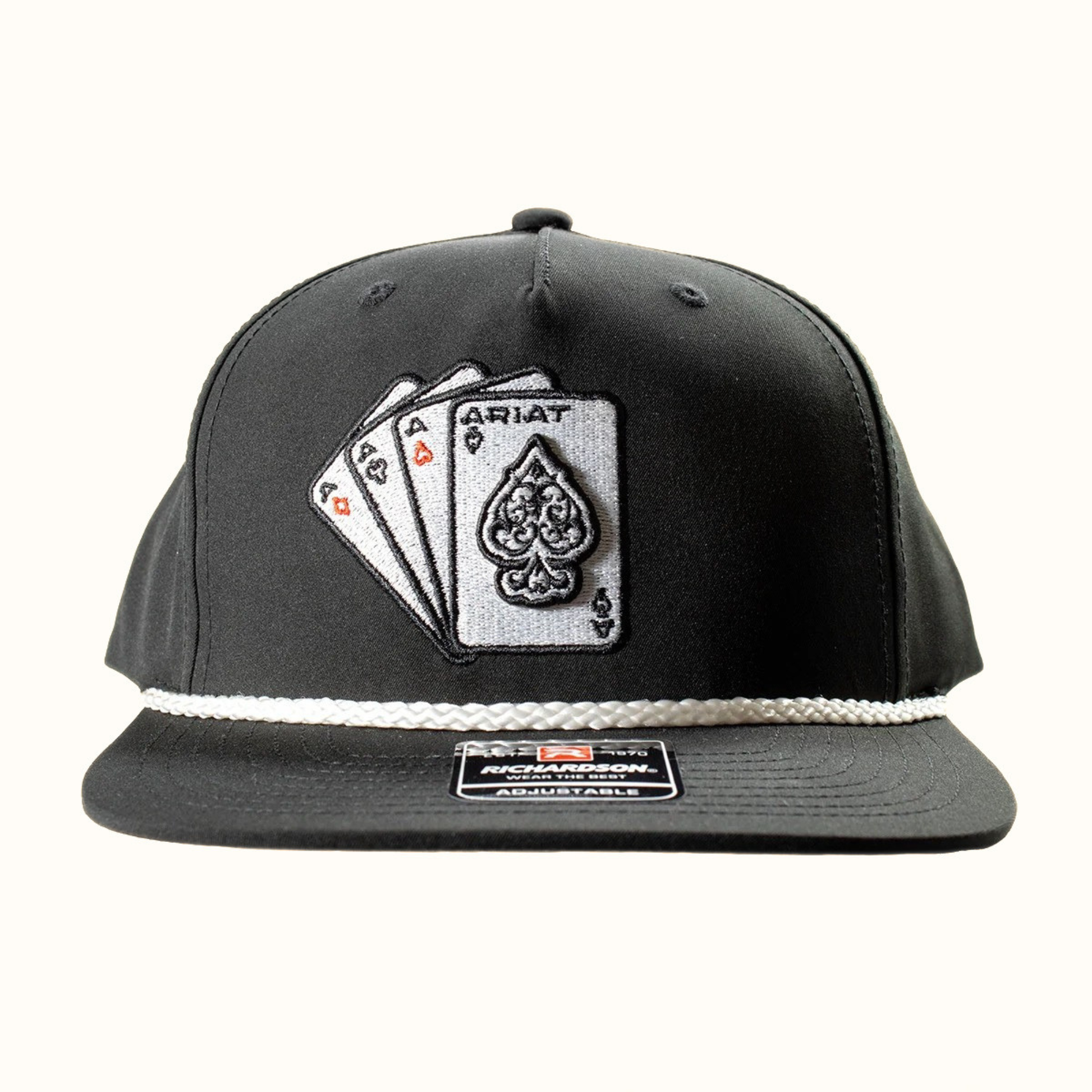 Ariat Ace Cards Snapback Cap Black front view