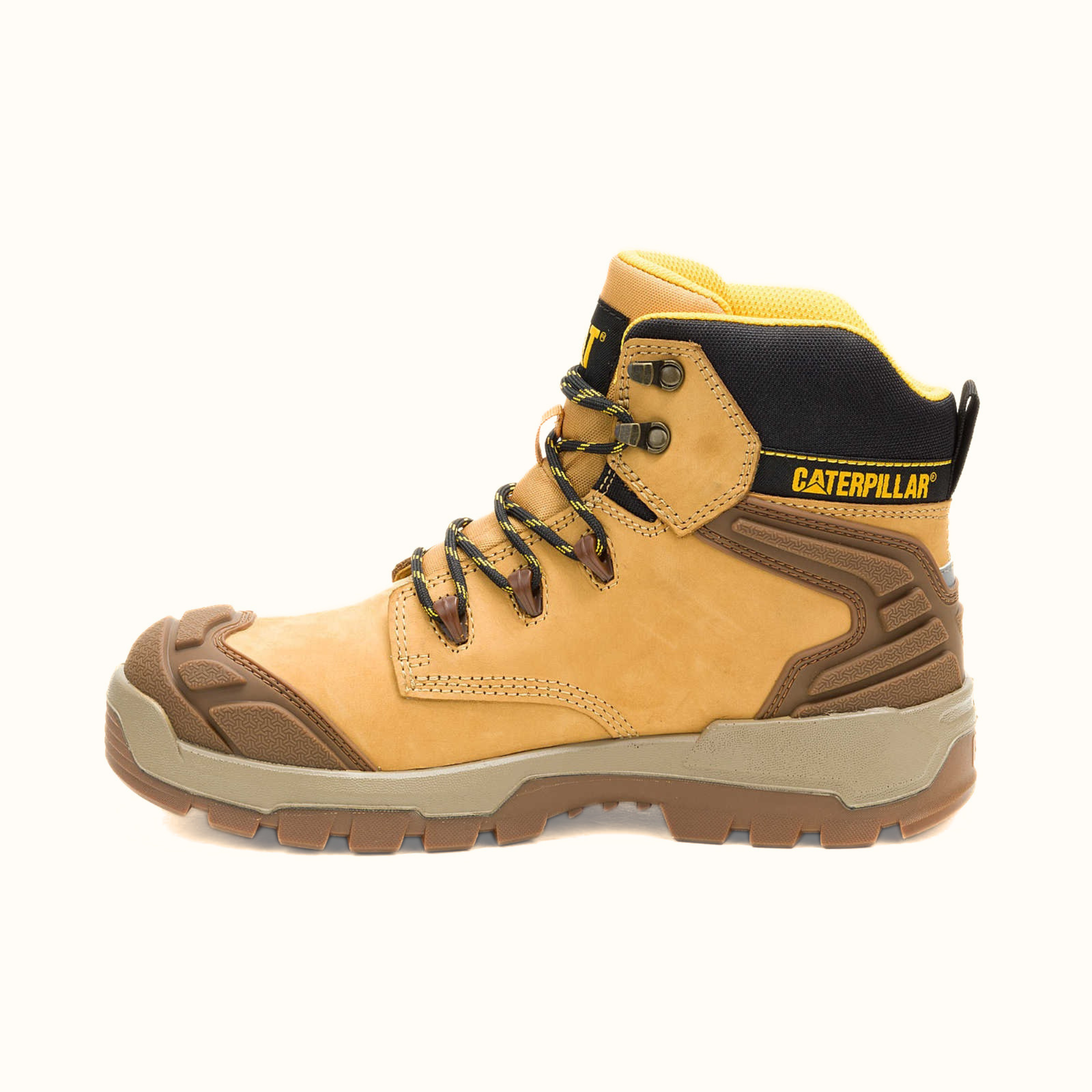 CAT Striver XL Waterproof Steel Toe Work Boot tan side view