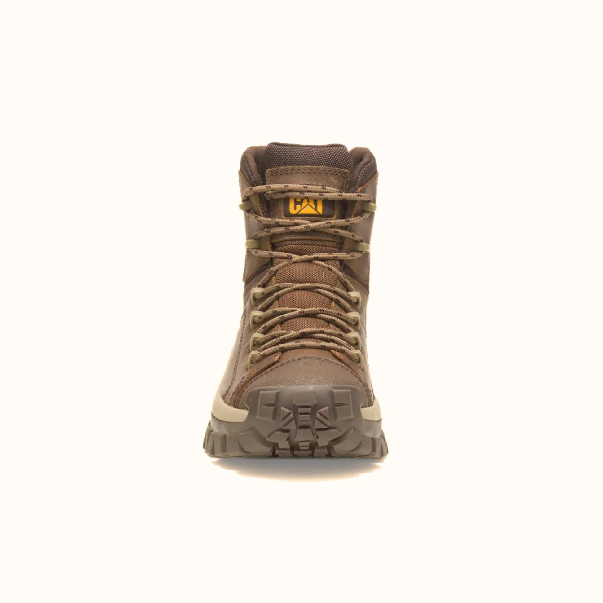 CAT Men’s Brown Invader Hiker Waterproof Work Boot front view