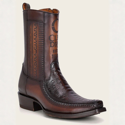 Cuadra Urban Ostrich Leg Western Boot angled view