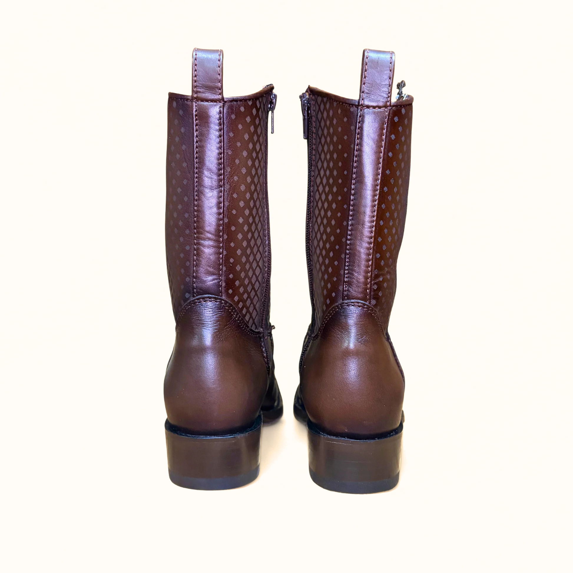 Los Altos Python Porto Faded Brown 7X Toe Low Shaft Boot pair standing view