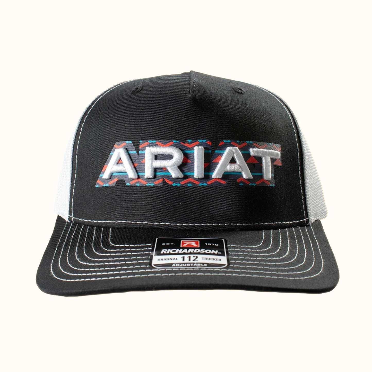 Ariat 3D Logo Snapback Cap Black front logo detail