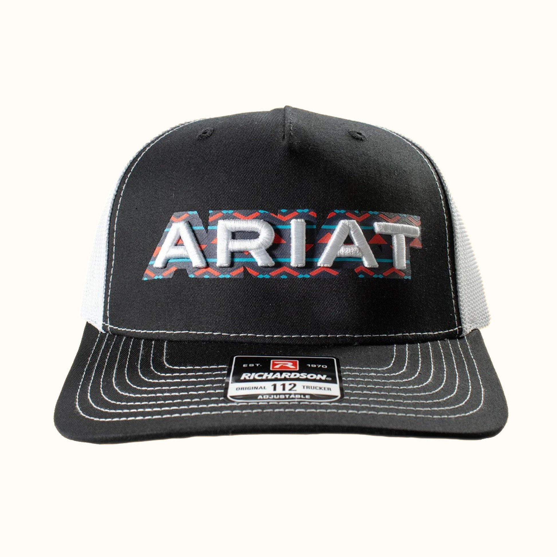Ariat 3D Logo Snapback Cap Black front logo detail