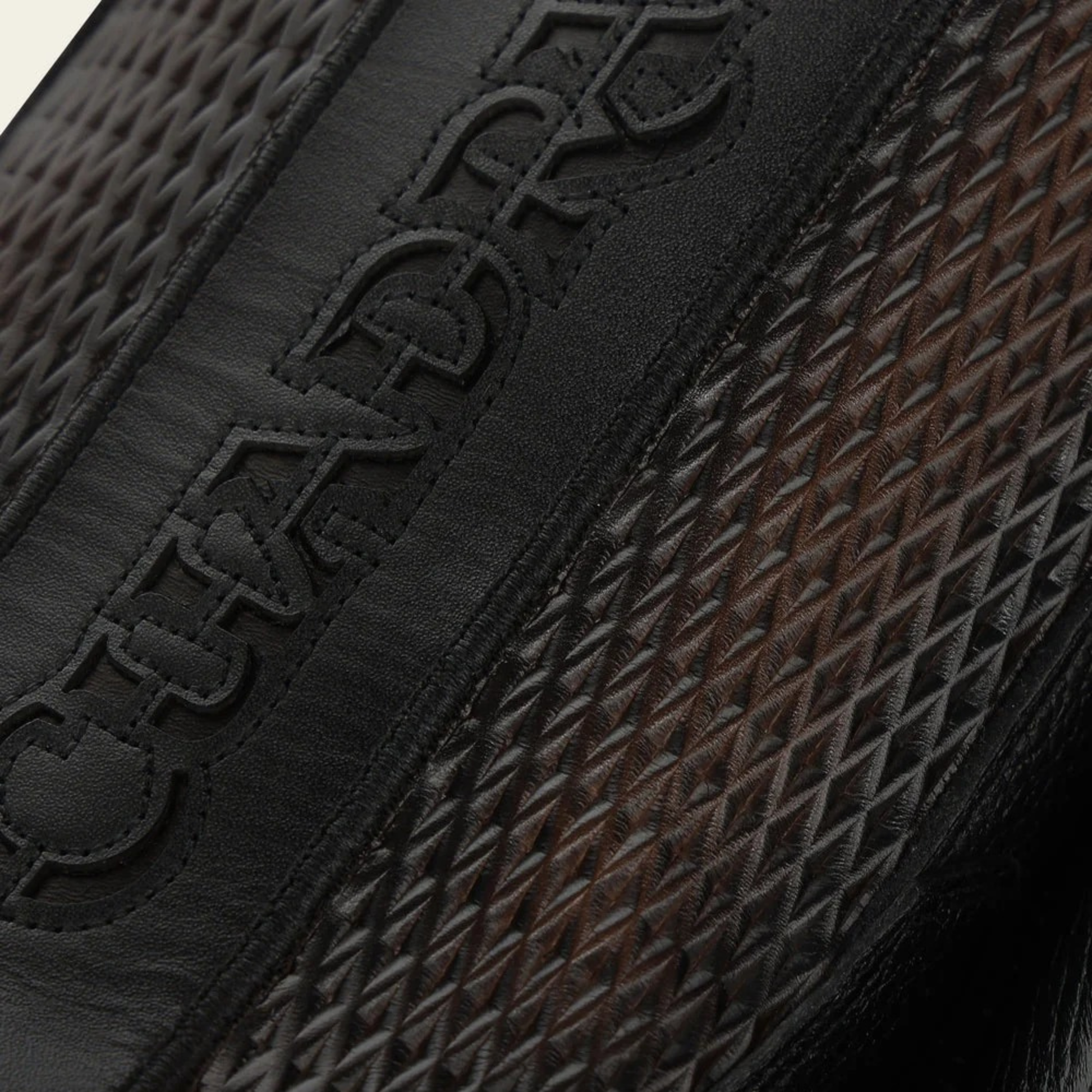 Cuadra Black Italian Deer Leather Urban Boots leather texture detail